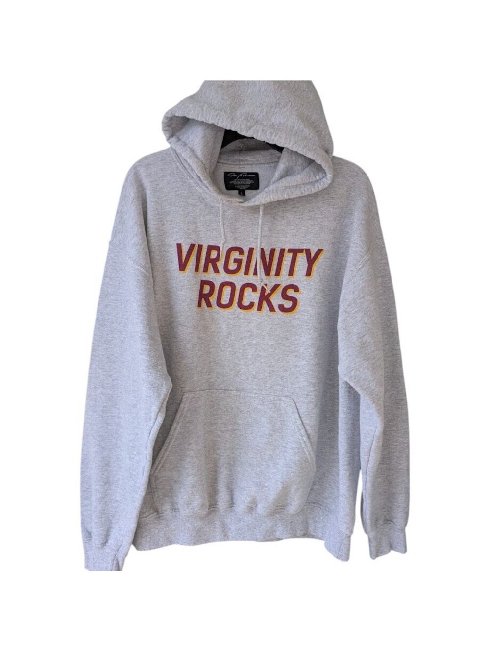Danny Duncan L Gray Virginity Rocks Pullover Hoodie Collegiate Sweatshirt 23x27
